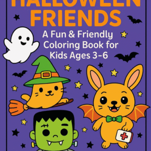 Cute and Creepy Halloween Friends: A Fun and Friendly Coloring Book For Kids ages 3-6